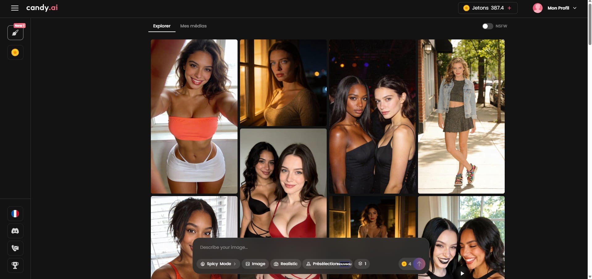 Candy image gen interface