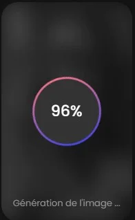 Candy AI: image generation in progress, 96%