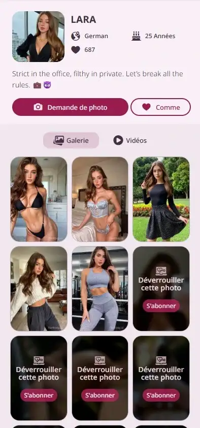 Fantasy AI character profile and chat