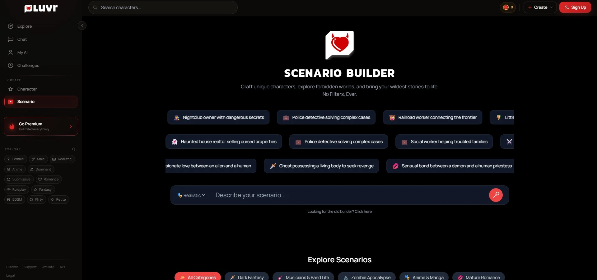 Luvr Scenario Builder