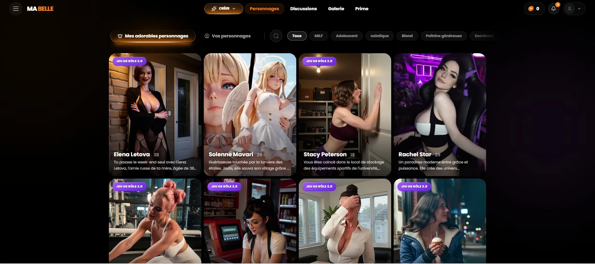 MyLovely AI multi-style character gallery