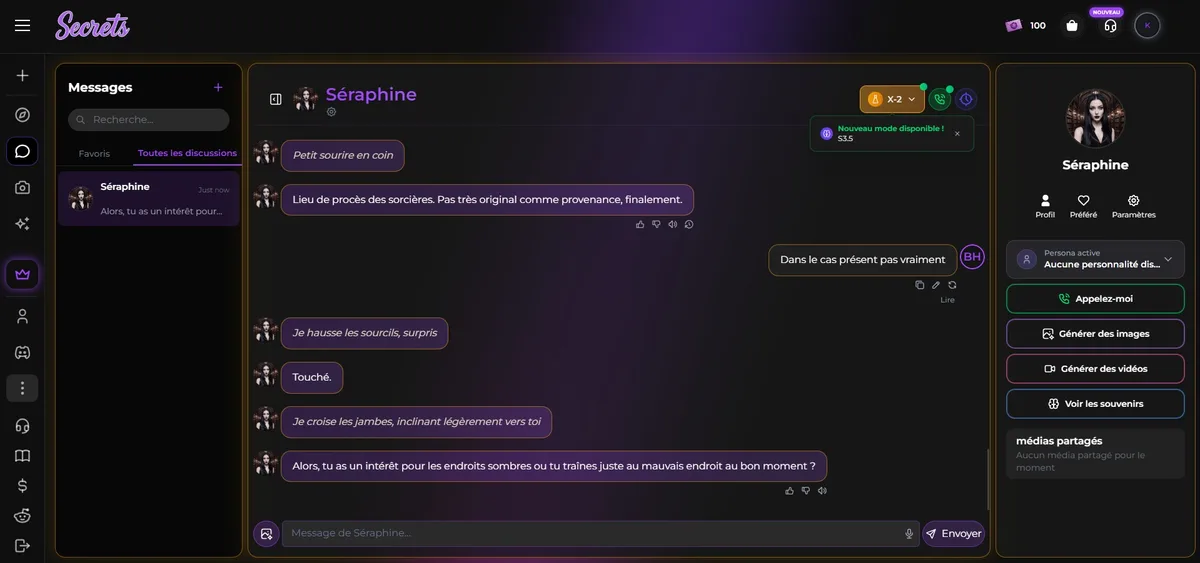 Secrets narrative chat